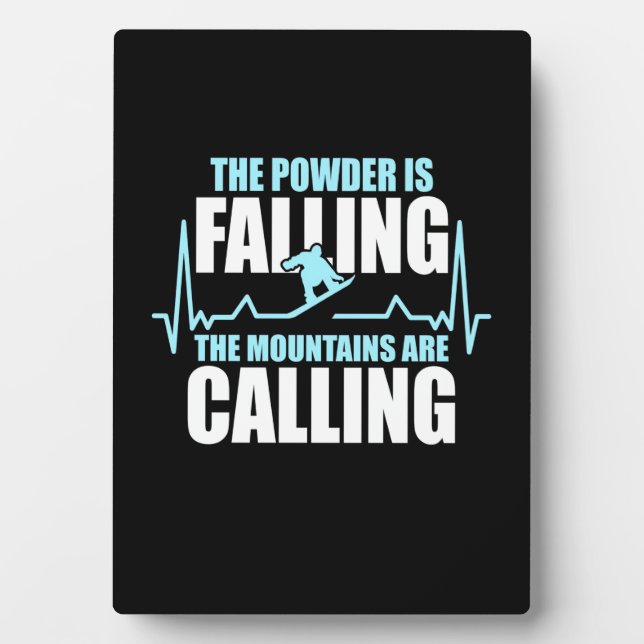 Powder Is Falling Snowboard Plaque (Front)
