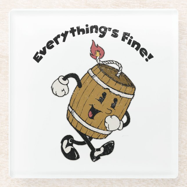 Powder Keg Glass Coaster (Front)