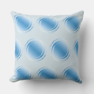 Powder Light Blue Polka Dot Swirling Circles Cushion