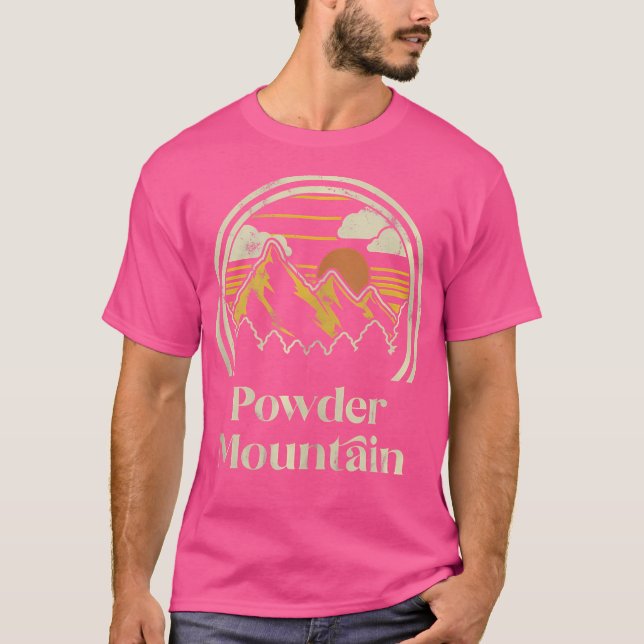 Powder Mountain Mountains Utah Hiking Outdoors Ret T-Shirt (Front)