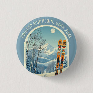 Powder Mountain Utah ski holiday souvenir 3 Cm Round Badge