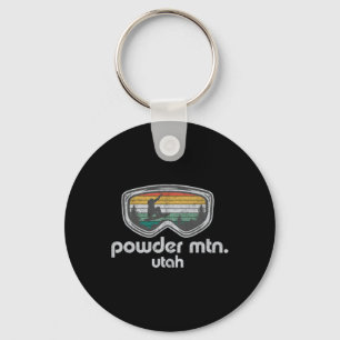 Powder Mountain Utah Snowboard Retro Snowboarding Key Ring