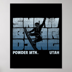 Powder Mountain Utah Snowboarding Resort Vintage S Poster
