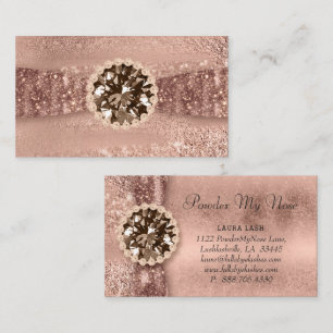 Powder my Nose Makeup Jewellery Fashion Rose Gold Business Card
