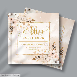 Powder Pink and Gold Fall Boho Wedding Guest Book