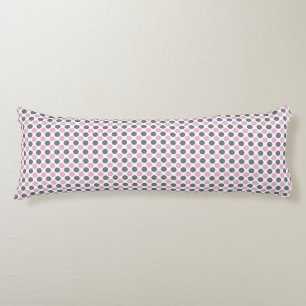 powder pink and smoky gray polka dots body cushion
