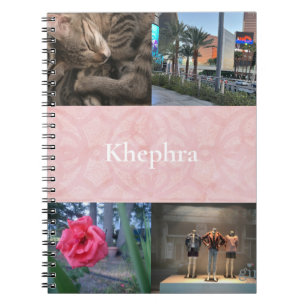 Powder Pink Batik Collage and Name Notebook