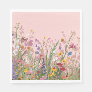 Powder pink boyfriend & wild flowers napkin