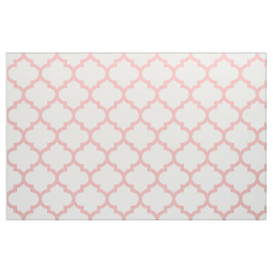 Powder Pink Moroccan Trellis Pattern Fabric
