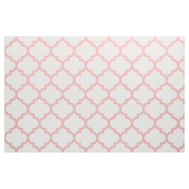 Powder Pink Moroccan Trellis Pattern Fabric (Yard)