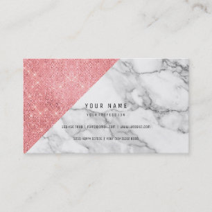 Powder Pink Rose Gold Faux Blush Vip Marble Grey Business Card