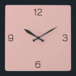 Powder Rose E6B6B0 Colour - Option to Add Name Square Wall Clock<br><div class="desc">Add a name, initials or some text, or keep the colour alone. Colour coordinates with other items in the store based on the name and the HEX code (six-digit hex triplet) shown. Use this code to mix, match and customise any other item to go with this, or to add to...</div>