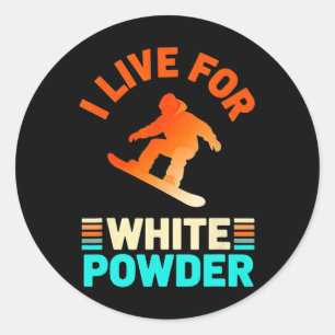 Powder Snow Skiing Retro Snowboard Goggles Mountai Classic Round Sticker
