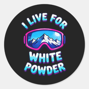 Powder Snow Skiing Retro Snowboard Goggles Mountai Classic Round Sticker