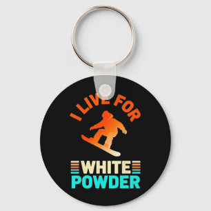 Powder Snow Skiing Retro Snowboard Goggles Mountai Key Ring