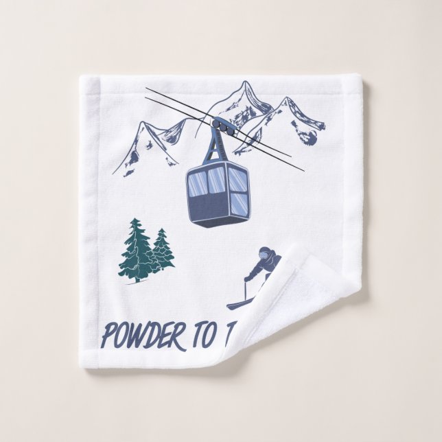 Powder to The People Ski Resort Wash Cloth (Wash Cloth)