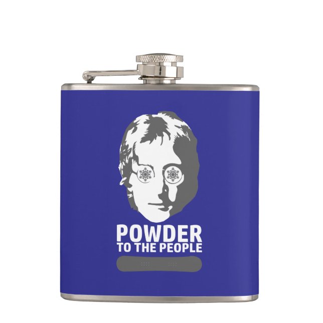 Powder To The People (snowboard) Hip Flask (Front)