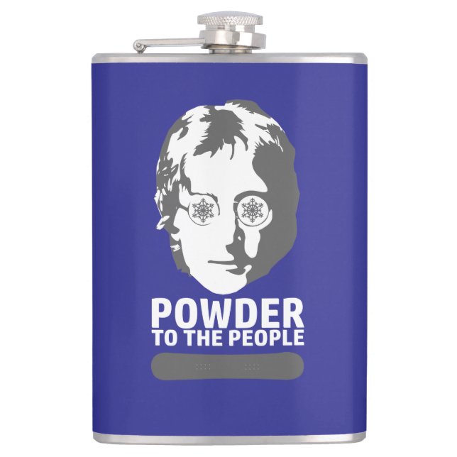Powder To The People (snowboard) Hip Flask (Front)
