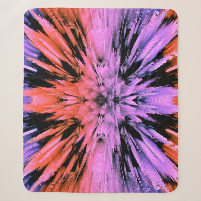 Powdered Pink Explosion Abstract Sherpa Blanket (Front)