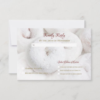 Powdered Sugar Doughnut Wedding RSVP Card