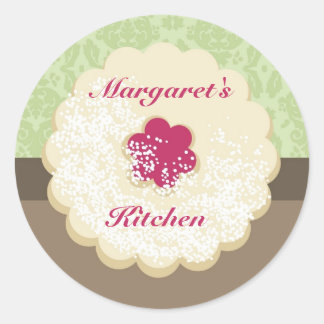 Powdered sugar jam cookie baking gift tag sticker
