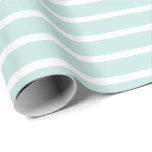 Powdered Turquoise White Horizontal Striped Wrapping Paper<br><div class="desc">Powdered Turquoise and White Horizontal Striped Wrapping Paper</div>