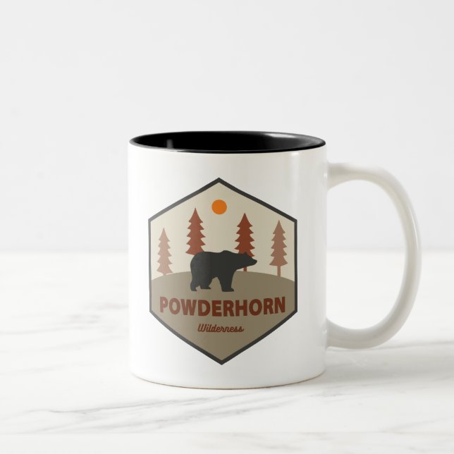 Powderhorn Wilderness Colorado Bear Two-Tone Coffee Mug (Right)