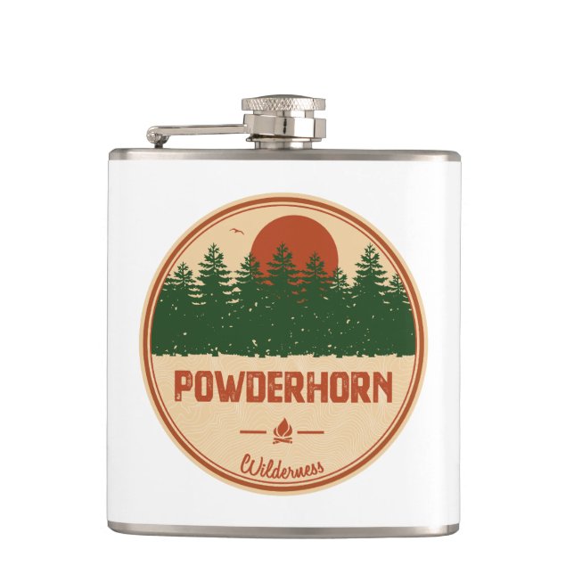 Powderhorn Wilderness Colorado Hip Flask (Front)