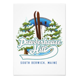 powderhouse hill south berwick maine ski logo photo print