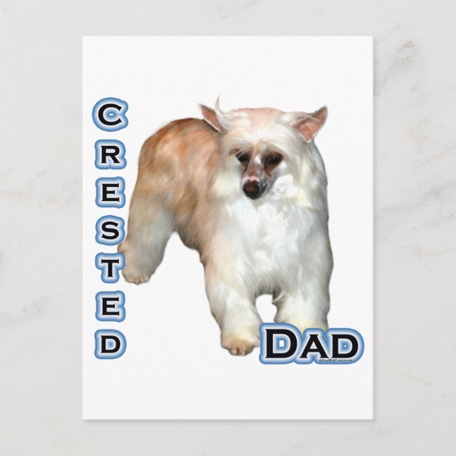 Powderpuff Crested Dad 4 Postcard (Front)