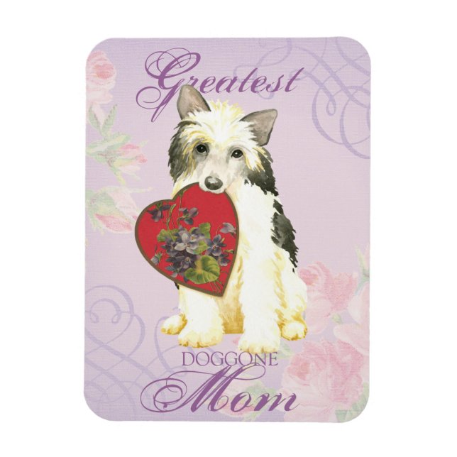 Powderpuff Heart Mum Magnet (Vertical)