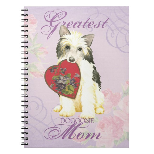 Powderpuff Heart Mum Spiral Notebook (Front)
