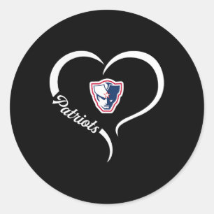 Powdersville Patriots Logo Half Heart Slogan Hs Classic Round Sticker