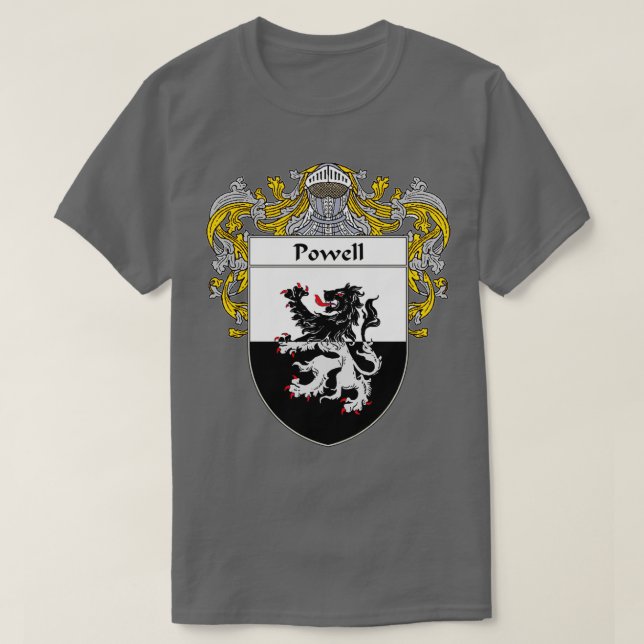 Powell Coat of Arms Powell Family Crest  T-Shirt (Design Front)