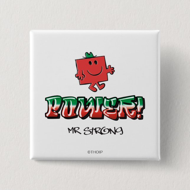 Power! 15 Cm Square Badge (Front)