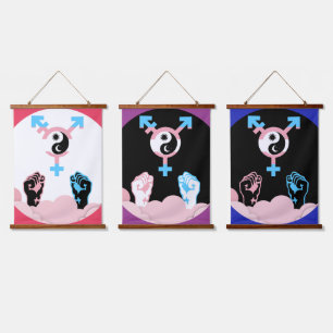 Power and Balance Sun and Moon Transgender Symbol Hanging Tapestry