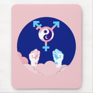 Power and Balance Sun and Moon Transgender Symbol Mouse Pad