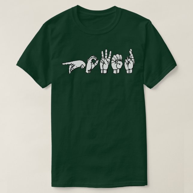 POWER ASL Sign Language Design 3 T-Shirt (Design Front)