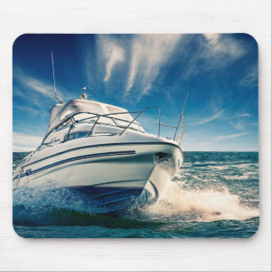 Power Boat Coming Into Chichester Harbour Mouse Pad