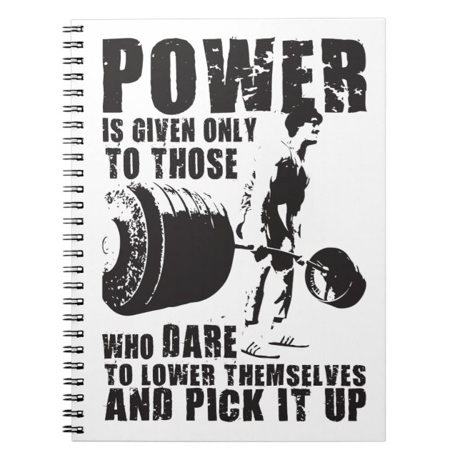 POWER - Bodybuilding Motivational Spiral Notebook (Front)