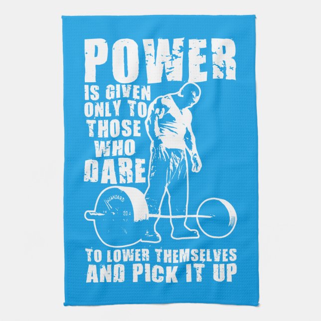 POWER - Bodybuilding Motivational Tea Towel (Vertical)