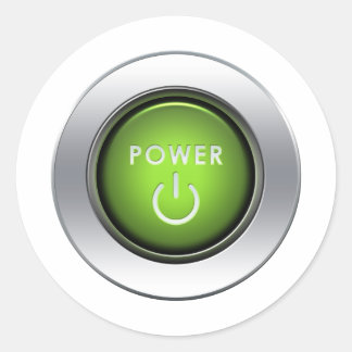 Power Button Classic Round Sticker