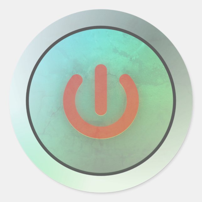 Power Button Classic Round Sticker (Front)