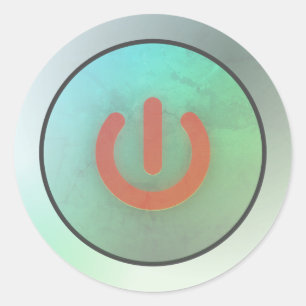 Power Button Classic Round Sticker