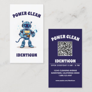 Power Clean with QR code Business Card