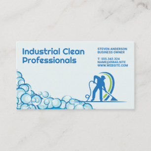 Power Cleaning Soap Bubbles Steam Cleaner Business Card
