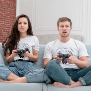 Power Duo Sleek Grey Gaming T-Shirt