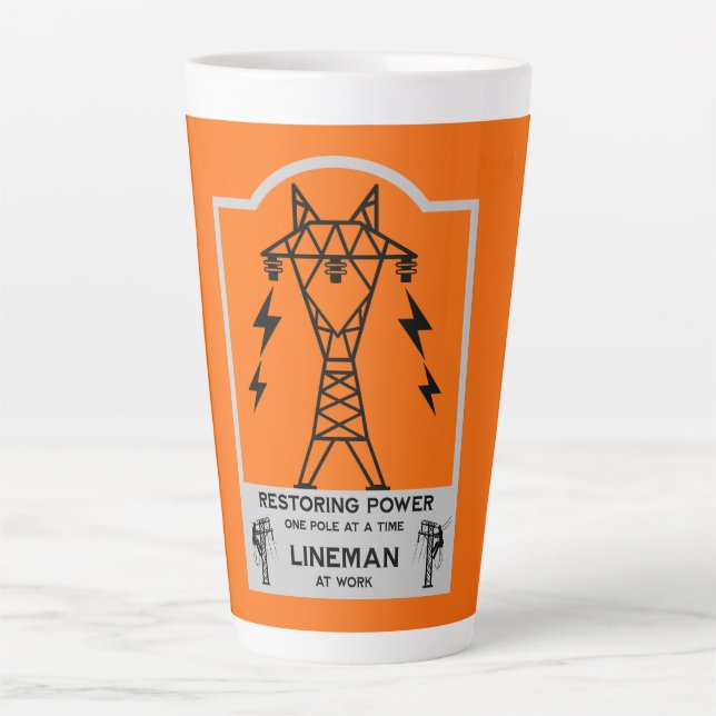 Power Electrical Lineman Gift Latte Mug (Front)