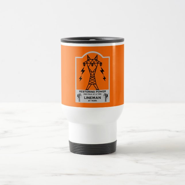 Power Electrical Lineman Gift Travel Mug (Center)