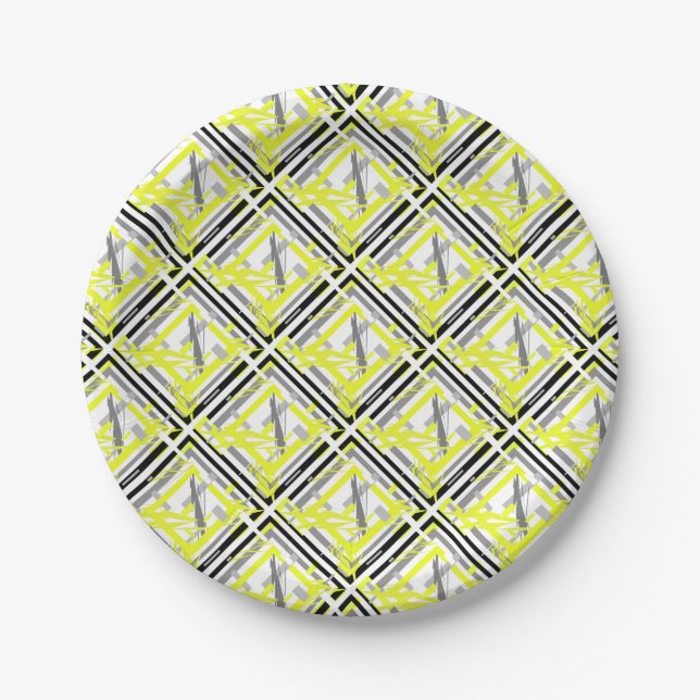 Power Energy Abstract Art Paper Plate (Front)